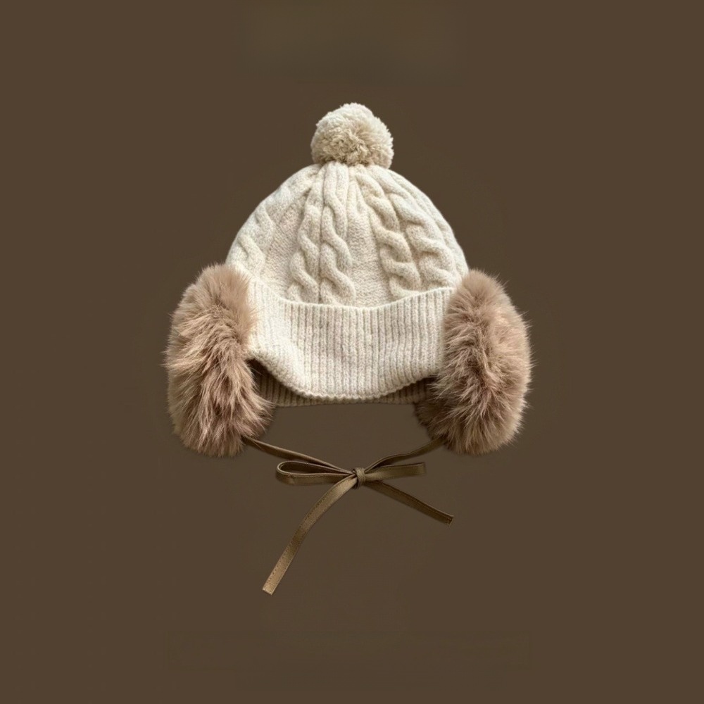 Faux Fur Ear Flaps Cable Knit  - Winter Trapper Hat recension och pris